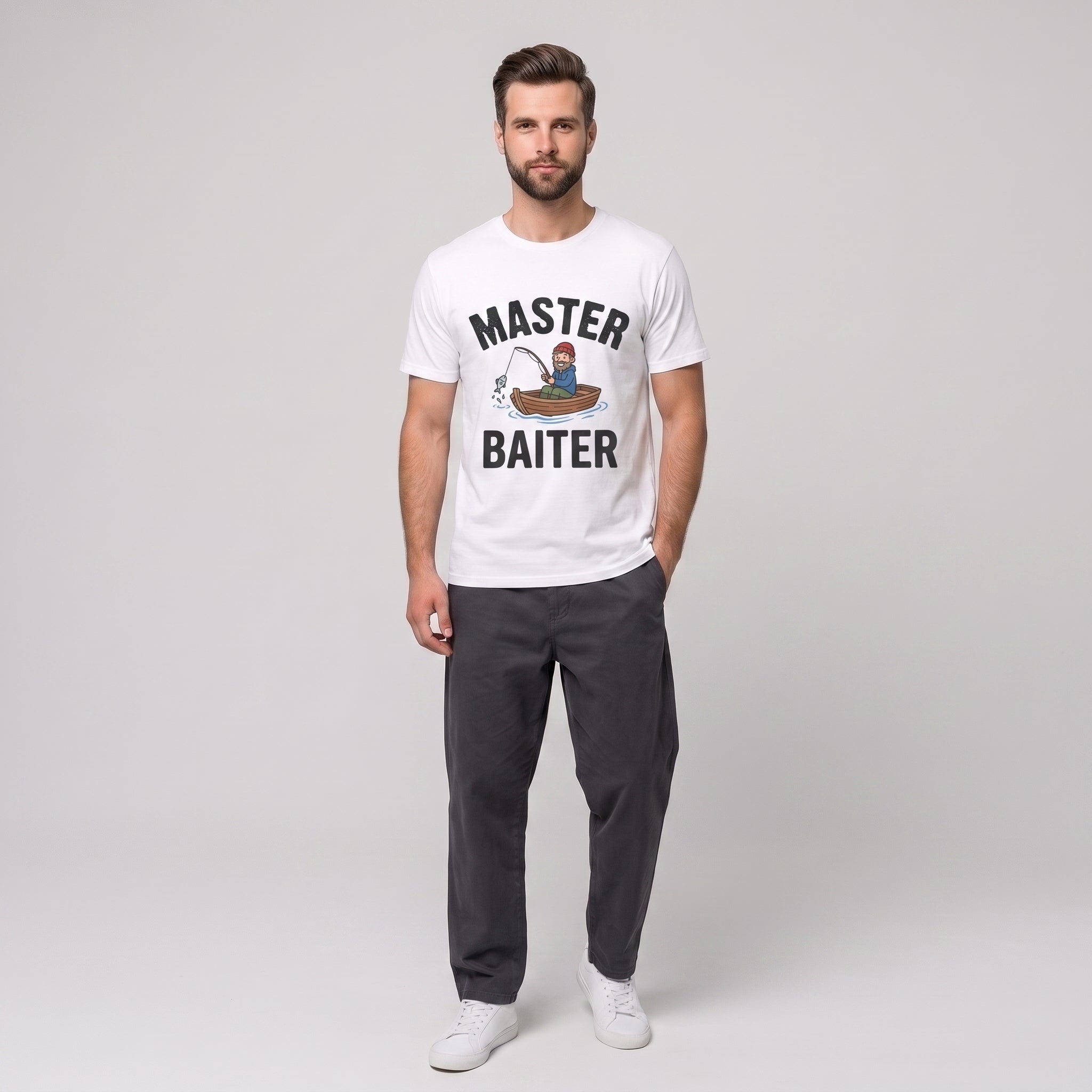 Fishing T-Shirt — "Master Baiter" Funny Fisherman Tee